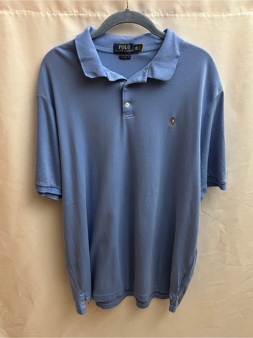 Polo Ralph Lauren Men’s XXL Classic Fit Blue Cotton Polo Shirt Pony Logo